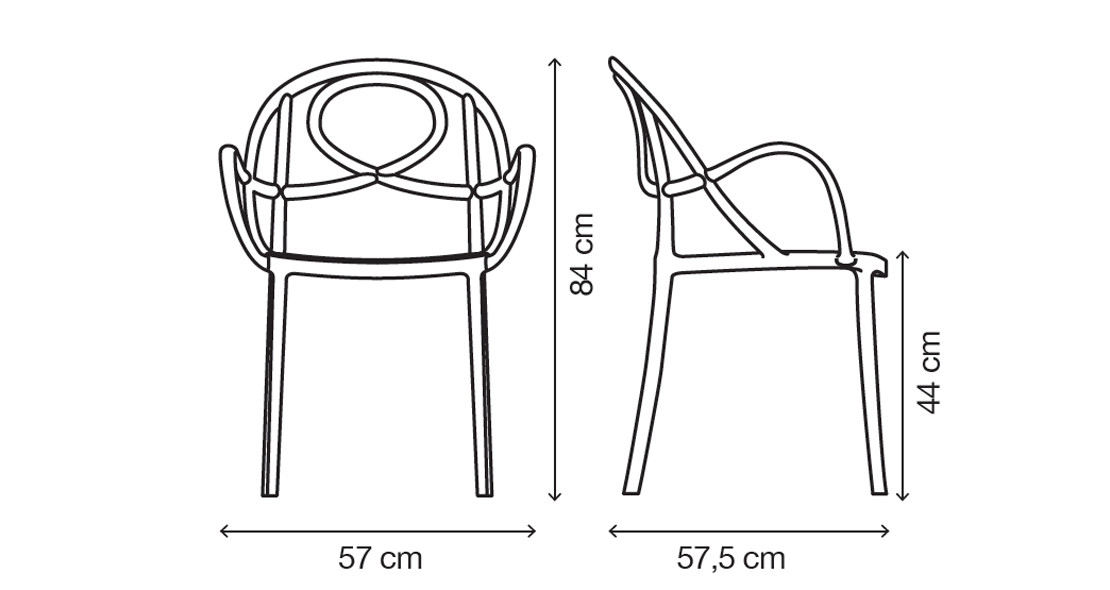 Lot de 4 Fauteuils design Etoile